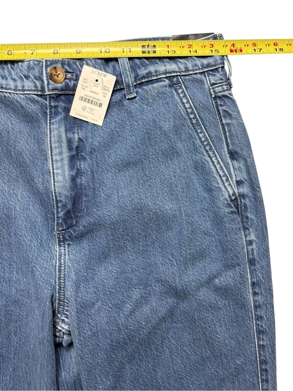 NWT J.Crew Drapey Wide-Leg Trouser Jeans Faded Indigo Blue CG429 Size 29 - Picture 5 of 12